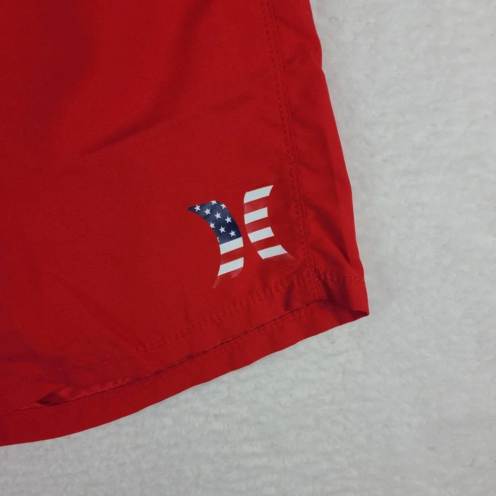 Hurley Board Shorts Mens 38 Red Solid 9